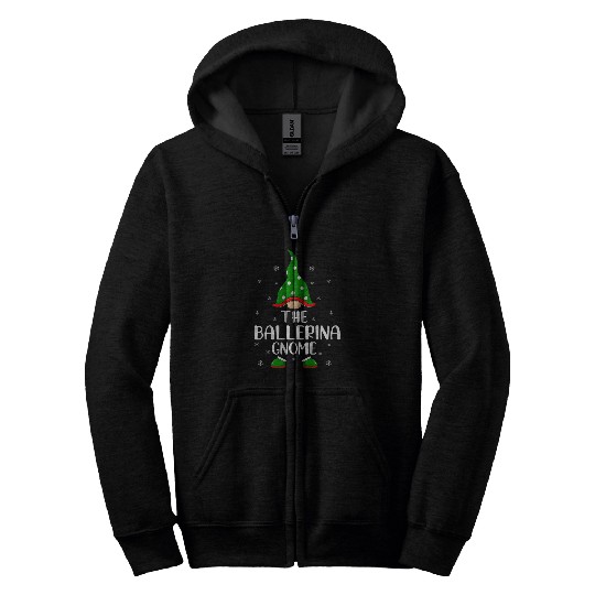 Funny Matching Family Im The Ballerina Gnome Christmas Zip Hoodies