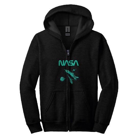 Lacrosse Gift NASA Space Shuttle Saturn Planet Worm Logo 21 Zip Hoodies