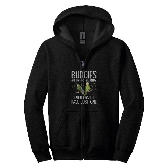Parrot Budgie Saying Potato Chips 2Budgerigar Budgie Zip Hoodies