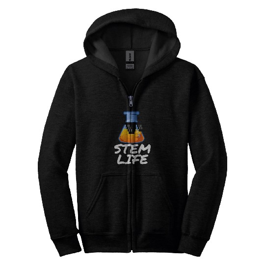 STEM LIFE SCIENCE TECHNOLOGY ENGINEERING MATH BEAKER Zip Hoodies