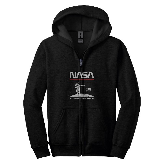 Lacrosse Gift NASA Astronaut Dabbings Worm Logo Zip Hoodies