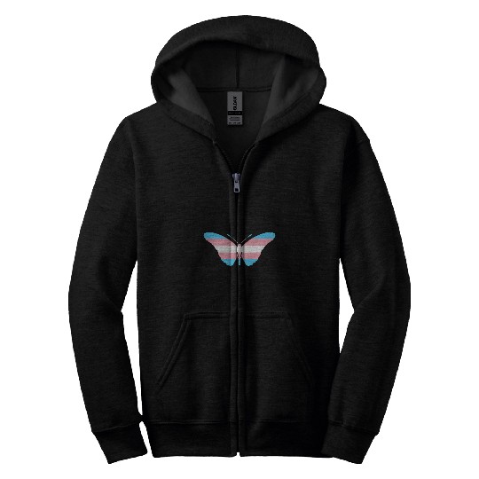Transgender Butterfly Trans Pride Flag FTM MTF Insect Lovers Zip Hoodies