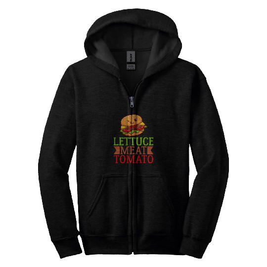 Lacrosse Gift Lettuce Meat Tomato Burger Design For Hamburger Addicts Zip Hoodies