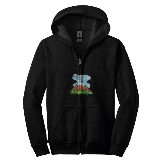 Erupting Volcano Ash Geology Geologist Magma Volcano Lover Zip Hoodies
