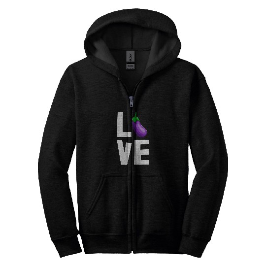 Lacrosse Gift Love Eggplant  s Eggplant Vegetable Tees Women Foodie 21 Zip Hoodies