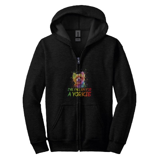 Ive Fallen for a Yorkie Funny Yorkshire Terrier Humor 2 Zip Hoodies