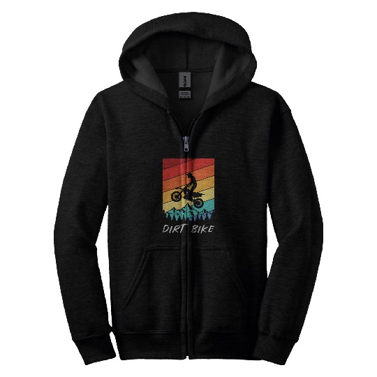 Dirt Bike Rider FMX Freestyle Motocross Retro Zip Hoodies