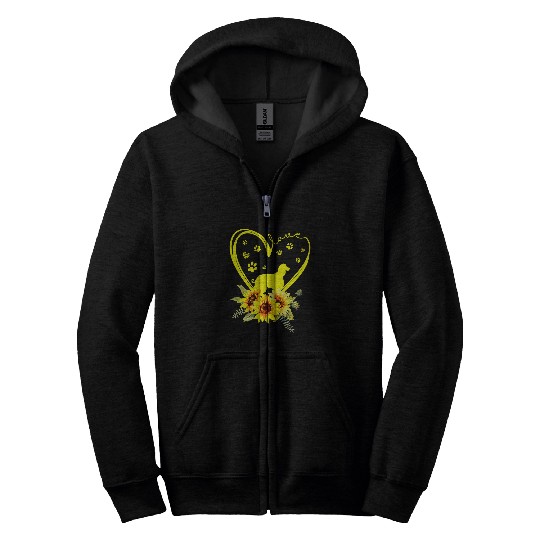 Love Afghan Hound Sunflower For Dog Lover Gifts Zip Hoodies