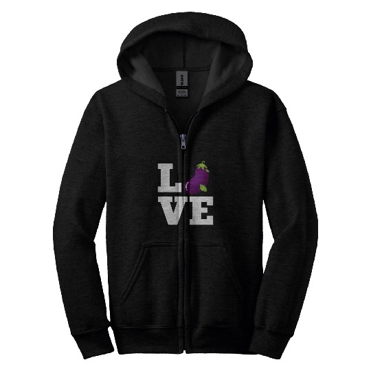 Lacrosse Gift Love Eggplant Costume Aubergine Vegetarian Zip Hoodies