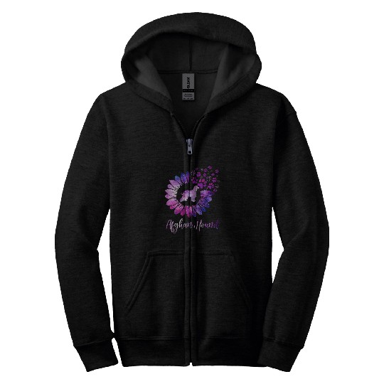 Colorful Sunflower Afghan Hound Dog Gift Womens Girls Zip Hoodies