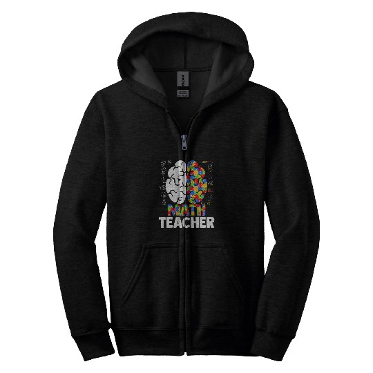 Math Teacher Autism tee Math Geek Autism Awareness tee Speci Zip Hoodies