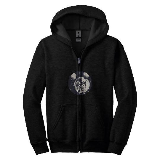 Galactic Astronaut Explorer Holding Planet Balloons STEM 1 Zip Hoodies