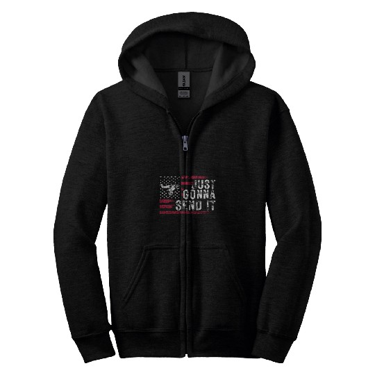Just Gonna Send It American Flag Motocross 26 Zip Hoodies