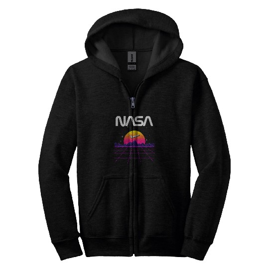 Lacrosse Gift NASA Futuristic Space Shuttle Worm Logo Zip Hoodies