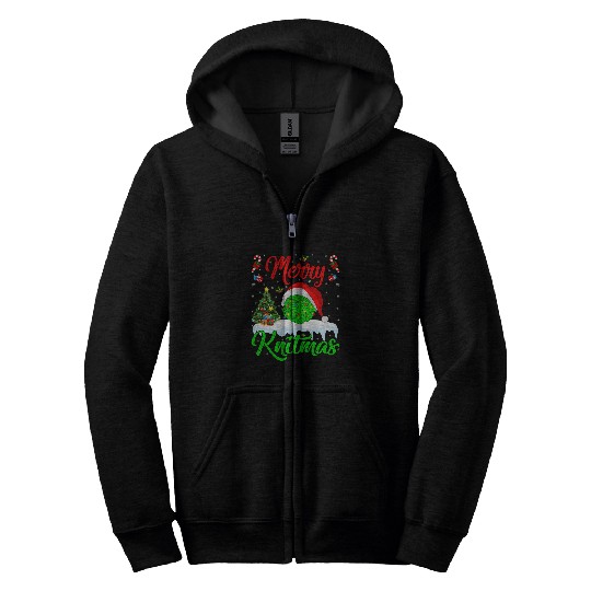 Knitting Yarn xmass Tree Lights Santa Merrymasting Christmas 27 Zip Hoodies