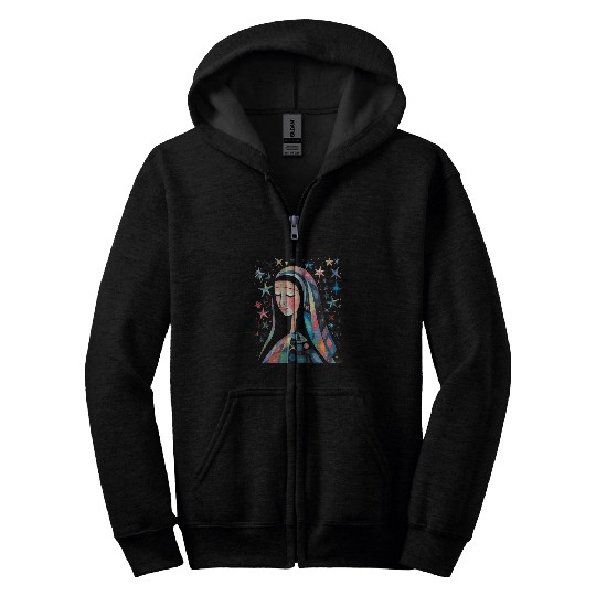 Mother Mary New Years Blessing Catholic Christian Art 10 Zip Hoodies
