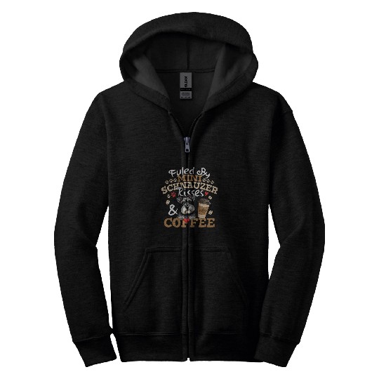 Mini Schnauzer Mom Coffee Lover Funny Gift 1 Zip Hoodies