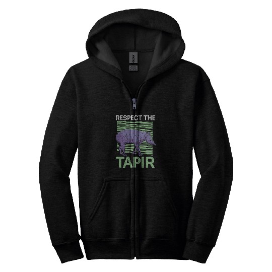 Respect The Tapir Wildlife Animal Zookeeper Tapir Lover 21 Zip Hoodies