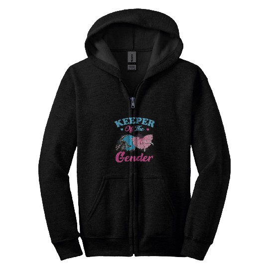Keeper of the Gender Touchdowns Tutu Gender Reveal Mom Dad Zip Hoodies