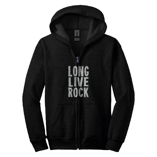LONG LIVE ROCK Concert Head Banger Metal Rock Out MUSIC Zip Hoodies