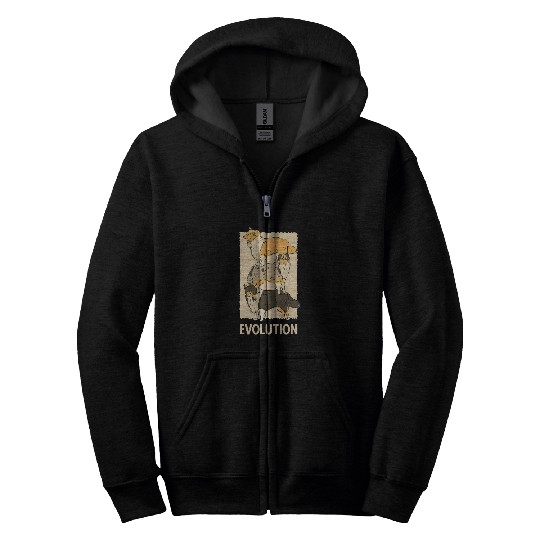 Evolution Border Collie Dogs Herd Zip Hoodies