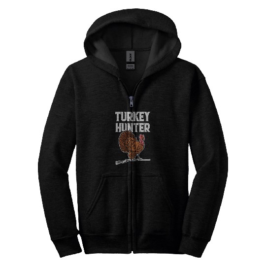 Turkey Hunter Thanksgiving Turkey Hunting Zip Hoodies