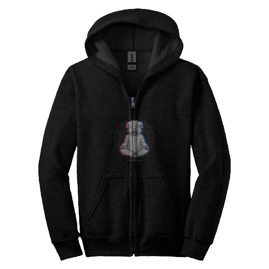 Namaste Pig Mandala Lotus Meditation Pig Zip Hoodies