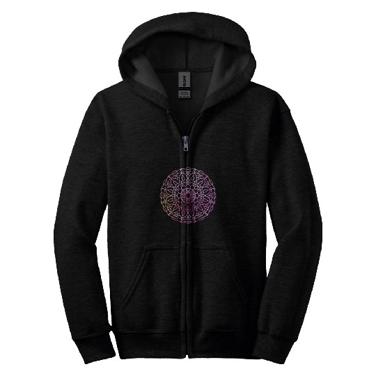 Geometry Pink Meditation Mandala Sacred Yoga Mantra Om Zip Hoodies