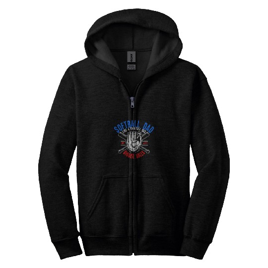 Softball Dad Like A Baseball Dad With Bigger Balls Sports 2 Zip Hoodies