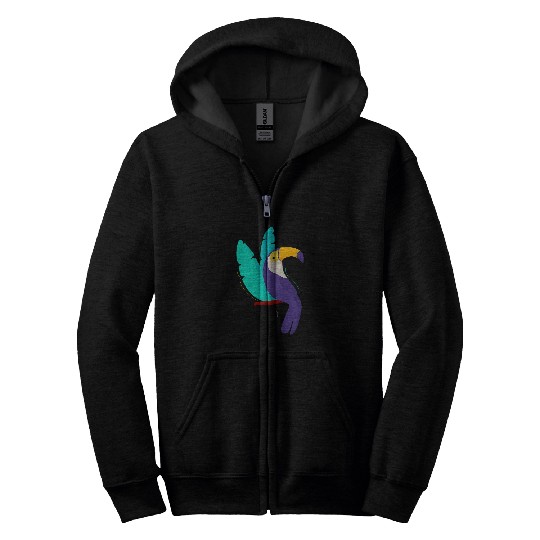 Toucan Bird Summer Tropical Zip Hoodies