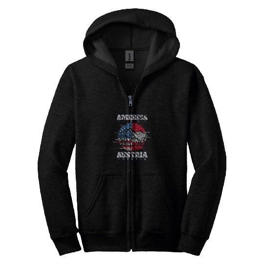 Funny America First Austria Forest Meme Gift Zip Hoodies