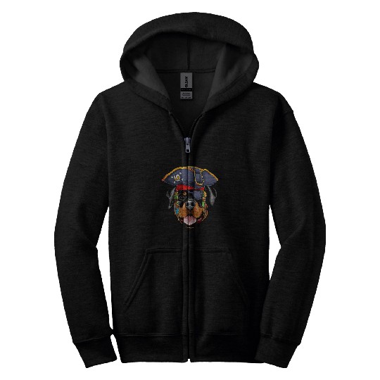 Dog Rottweiler Pirate Funny Rott Dog 51 Zip Hoodies