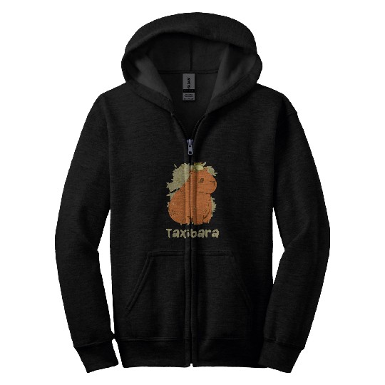 Taxibara Kawaii capybaras and Kawaii Frog Water Pig Zip Hoodies