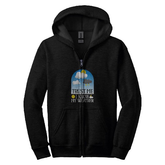 funny weather forecast meteorologist mobile app umbrella sun Zip Hoodies
