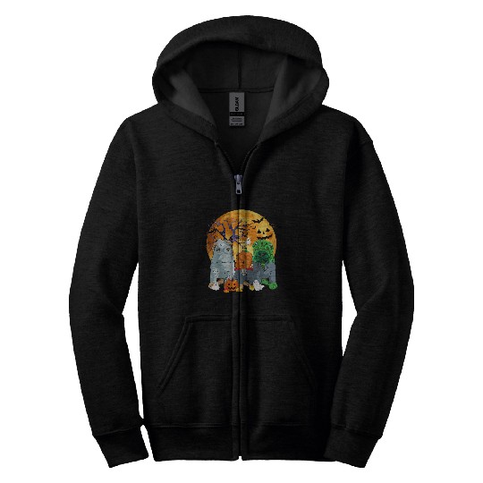Halloween Sharpei Dog Zombie Jack O Lantern Pumpkin 117 Zip Hoodies