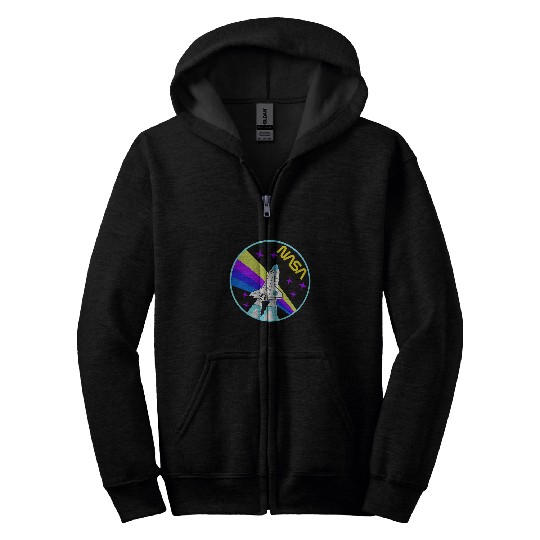 Lacrosse Gift NASA Space Shuttle Worm Logo Rainbow 21 Zip Hoodies