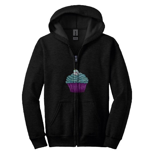 Narwhal Unicorns of the Sea Cupcake Ocean Zip Hoodies