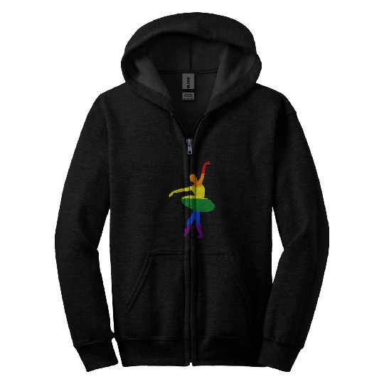 LGBT Rainbow Flag Ballet Ballerina Gay Pride Love Men Womens Zip Hoodies