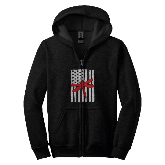 USA American Flag Dragonfly Lover Idea For Insect Lovers Zip Hoodies