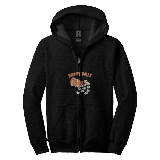 Happy Pills English Angora Bunny Funny Rabbit Breed Humor Zip Hoodies