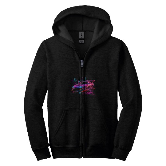 Tuning car from the 90s Pace Car racing car 21 Zip Hoodies