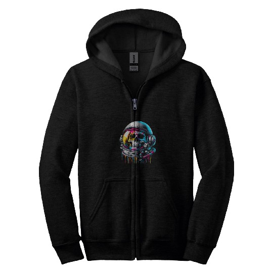 Discover Rainbow Astronaut Skull Space Lovers Cool Graphic Tee 5 Zip Hoodies