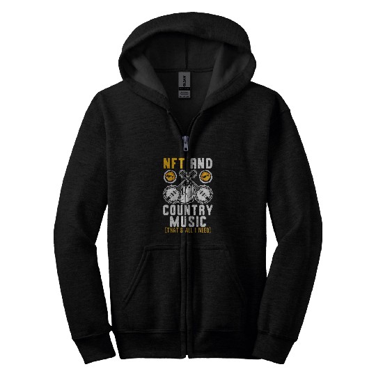 NFT And Country Music Lover Crypto NonFungible Token Zip Hoodies