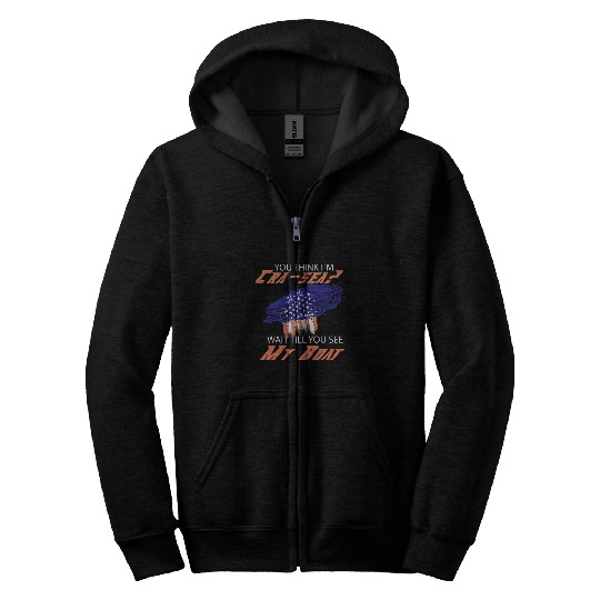 US Flag Speedboat Racing Drag Boat Racer Drag Boat Racing 24 Zip Hoodies