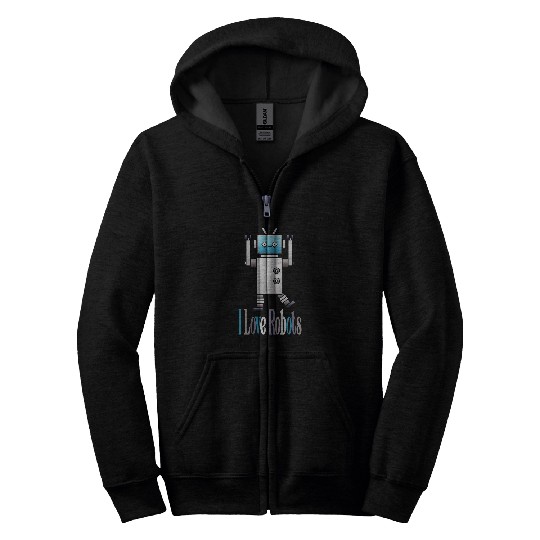 vintages Funny I Love Robots Robot Toy Robotics Engineering 21 Zip Hoodies