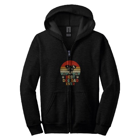 Mens bests Dog Dad Ever Daddy Miniature Pinscher Dog Lover Owner Zip Hoodies