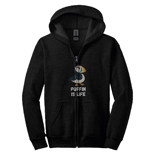 Puffin Is Life Iceland Animal Puffin Bird Lover Sea Bird Zip Hoodies