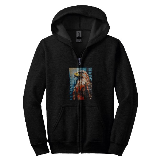 Red Tail Hawks Native American Pacific Northwest Zip Hoodies