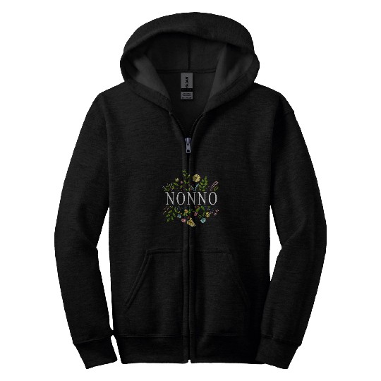 Nonno Wildflower Garden Art Beautiful Flower Art Zip Hoodies