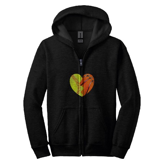 Softball Basketball Basketball Dad Softball Mom Zip Hoodies